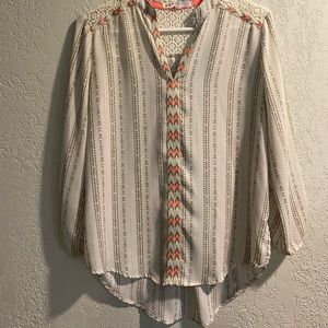 Boho White Cream Top Blouse